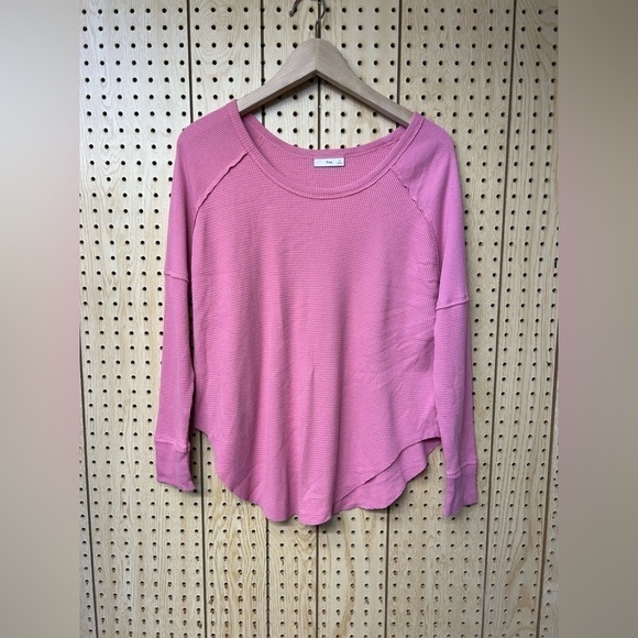 Aritzia Tna Pink Waffle Top - Picture 1 of 4